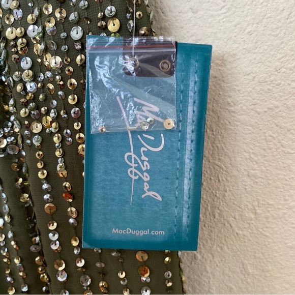 MAC DUGGAL 93603 SEQUINED HIGH NECK SLEEVELESS COLUMN GOWN‎ olive green sz 8 - Picture 14 of 14